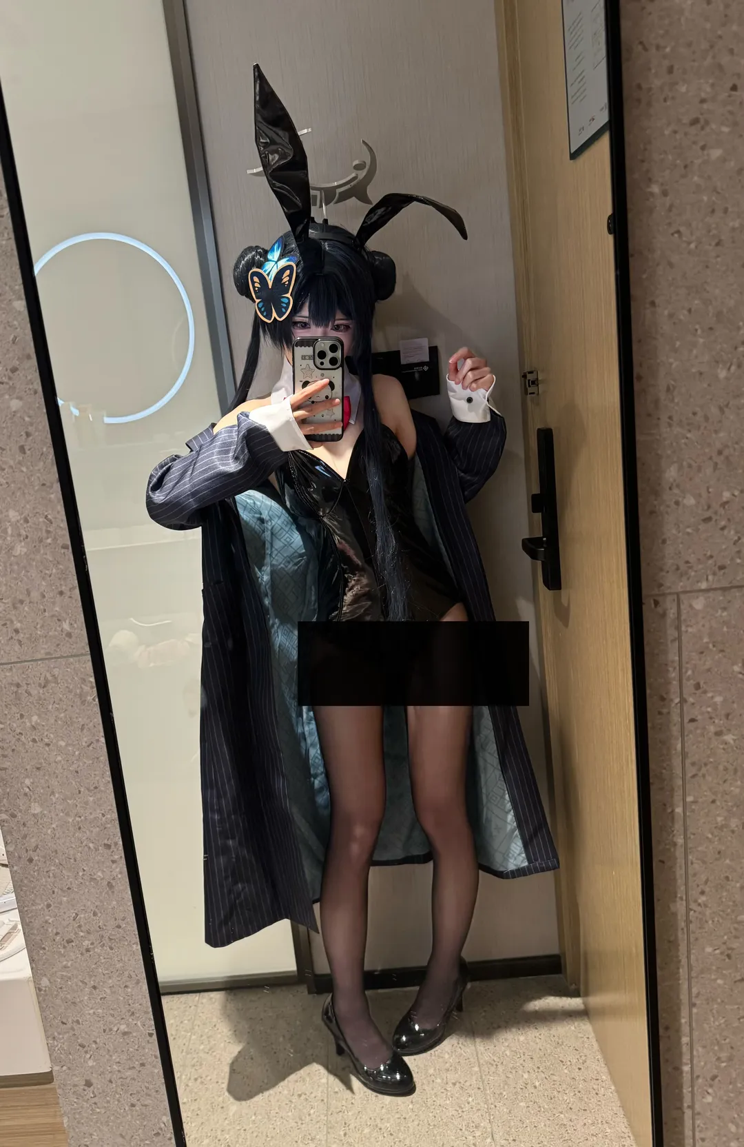 蔚蓝档案, 龙华妃咲cos, 二次元cos, 兔女郎cosplay, 黑丝旗袍