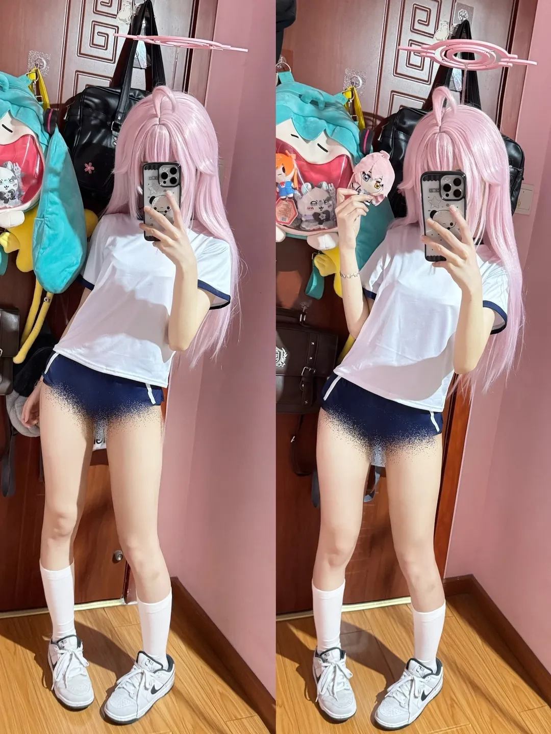 蔚蓝档案, 二次元cosplay, 小鸟游星野cos, 体操服cos, 粉发cos - 第2张