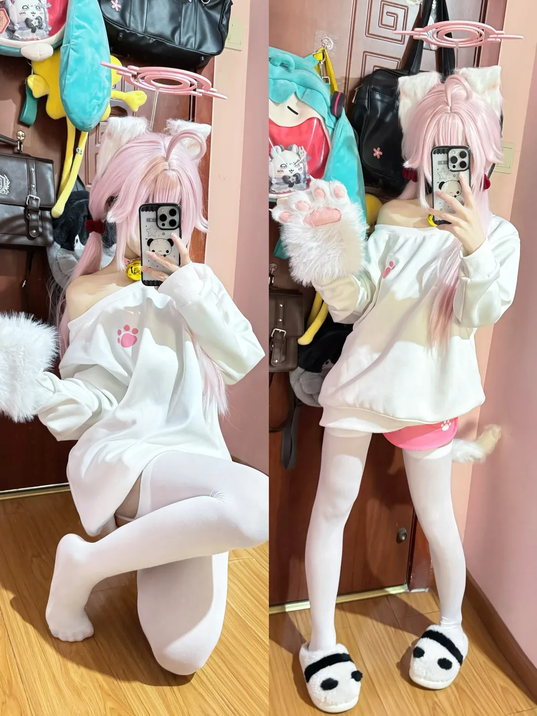 蔚蓝档案, 小鸟游星野cos, 猫耳cos, 毛绒兽爪, 异色瞳 - 第4张