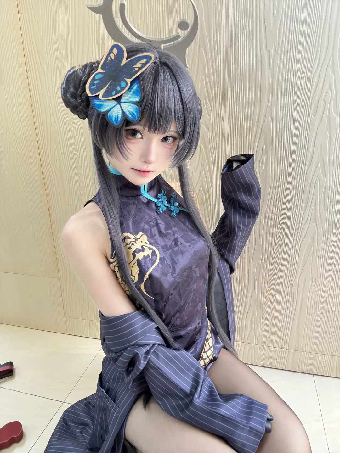 cosplay, 蔚蓝档案, 龙华妃咲cos, 旗袍元素, 龙纹设计