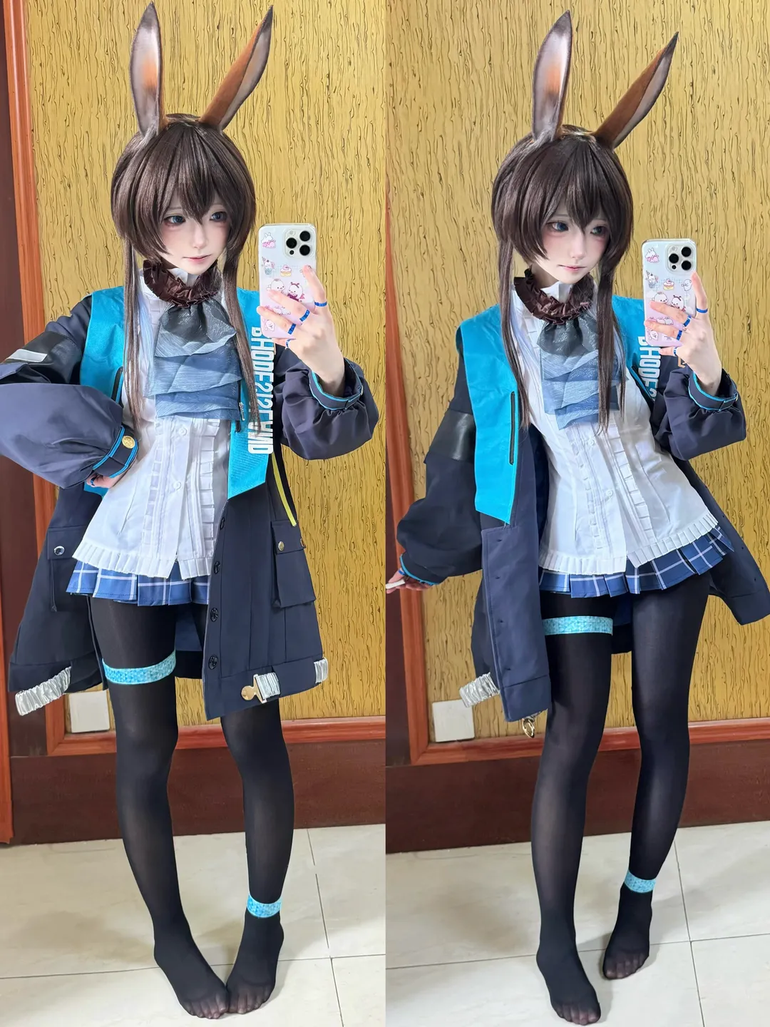 コスプレ, 鏡越し自撮り, アークナイツ, アーミヤ コスプレ, うさぎスタイル