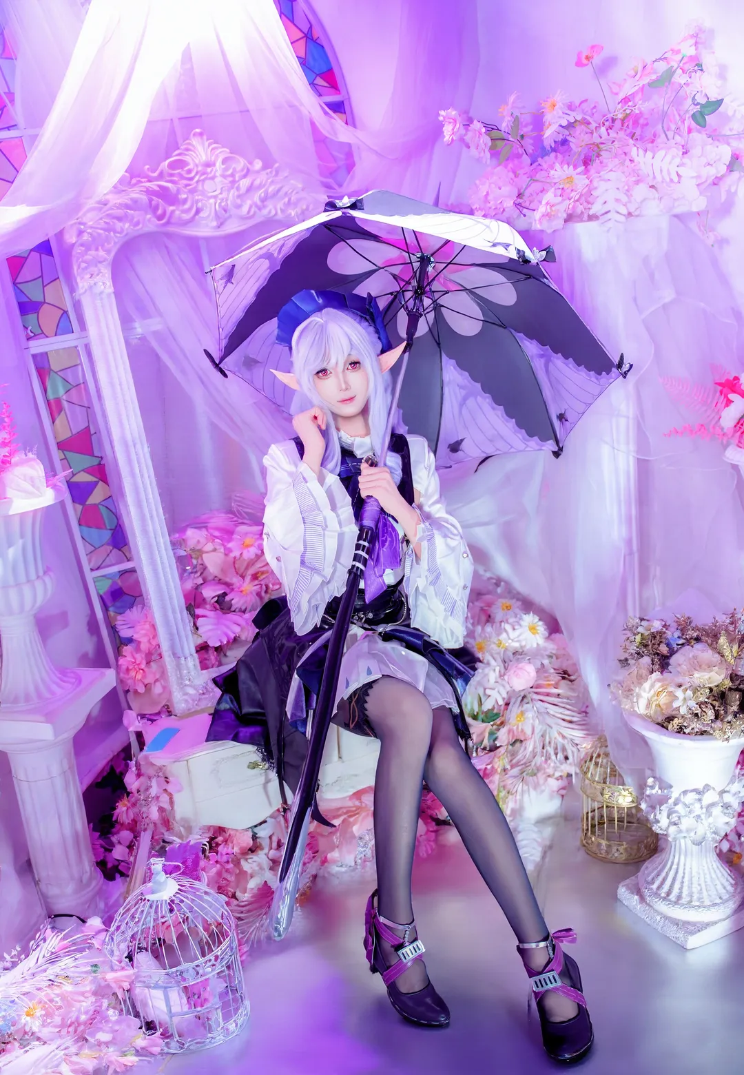 Zenless Zone Zero, cosplay, Vivian cosplay, Purple color scheme, Dreamy style