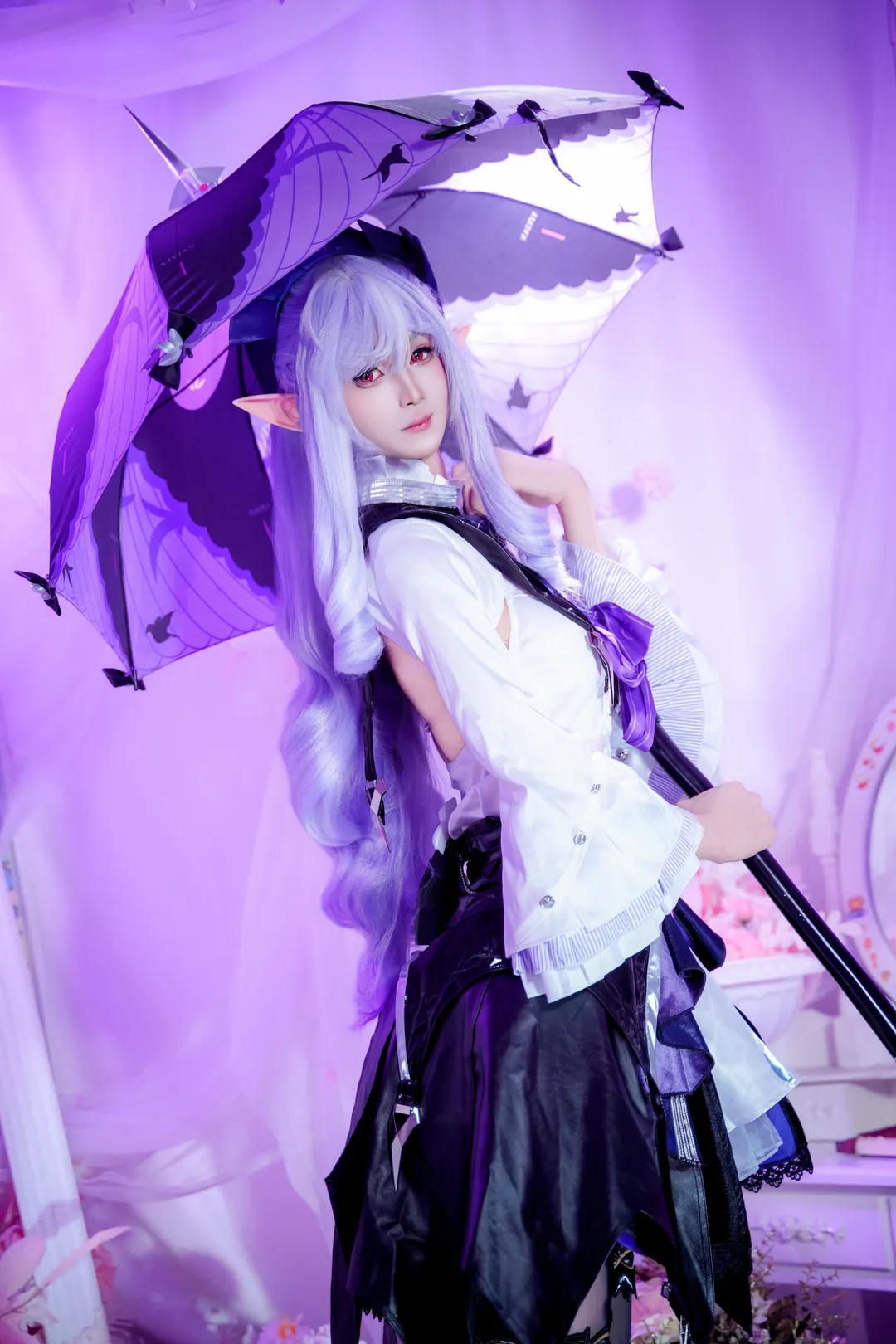 薇薇安cos, Cosplay正片, 精灵耳cos, 梦幻紫色系, 二次元写真 - 第1张