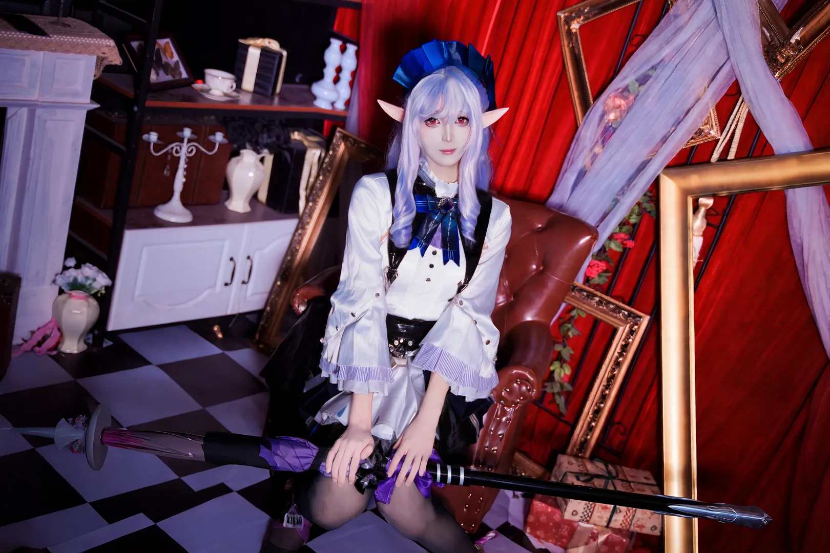 薇薇安cos, Cosplay正片, 精灵耳cos, 梦幻紫色系, 二次元写真 - 第7张