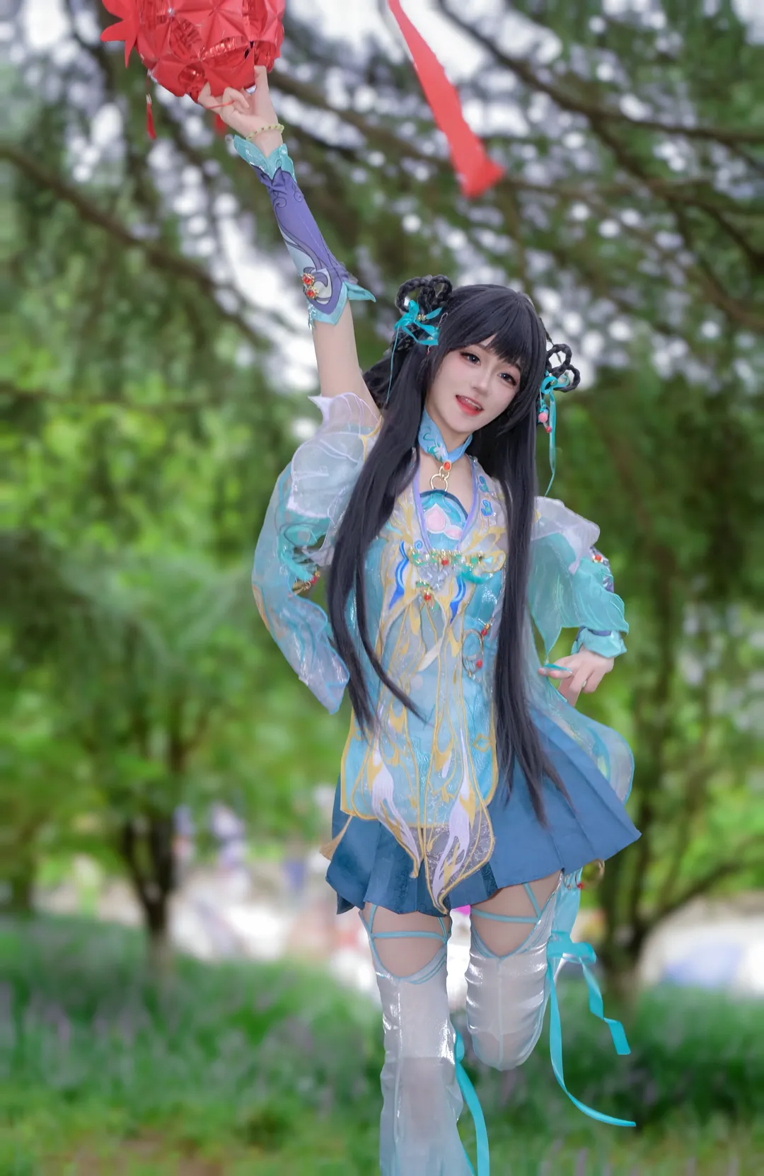2D, NARAKA: BLADEPOINT, On-location shooting, Lan Meng cosplay, Dynamic texture