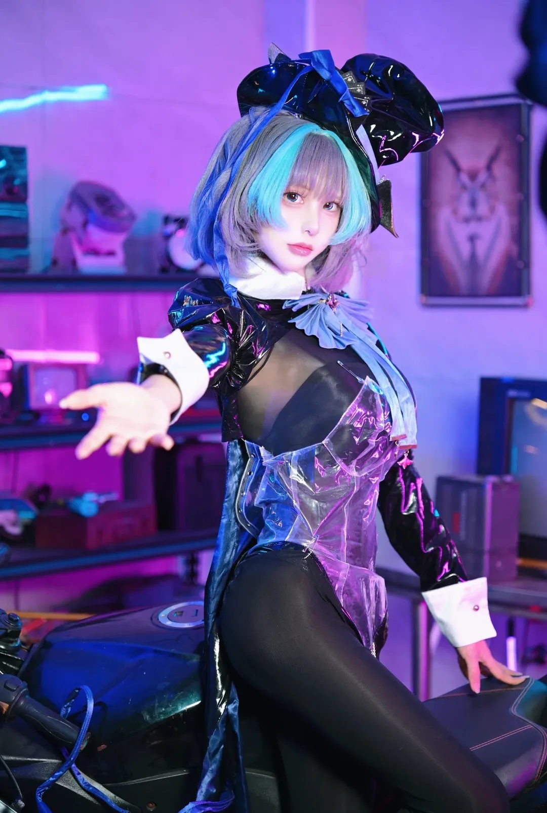 チェシャー コスプレ, アズールレーン, 二次元コスプレ, アズールレーン9周年, バイク撮影 - 2枚目