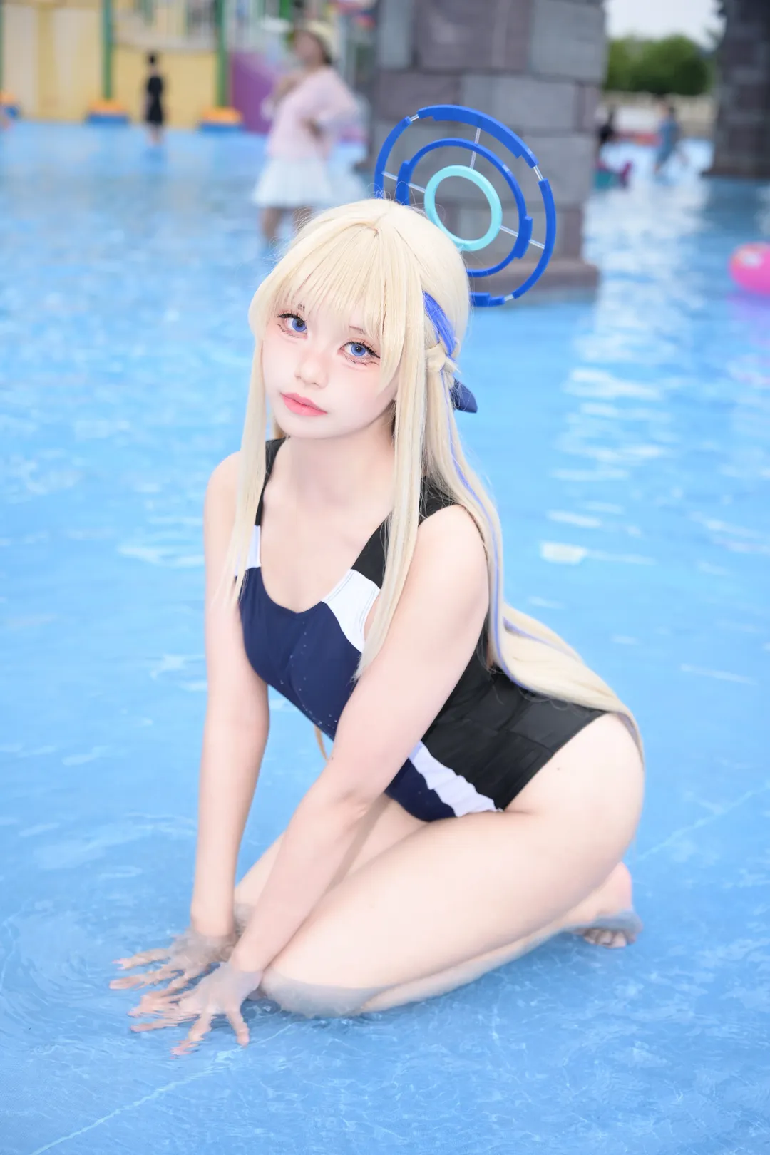 cosplay, 泳装, 碧蓝档案, 飞鸟马时cos, 泳池拍照 - 第5张