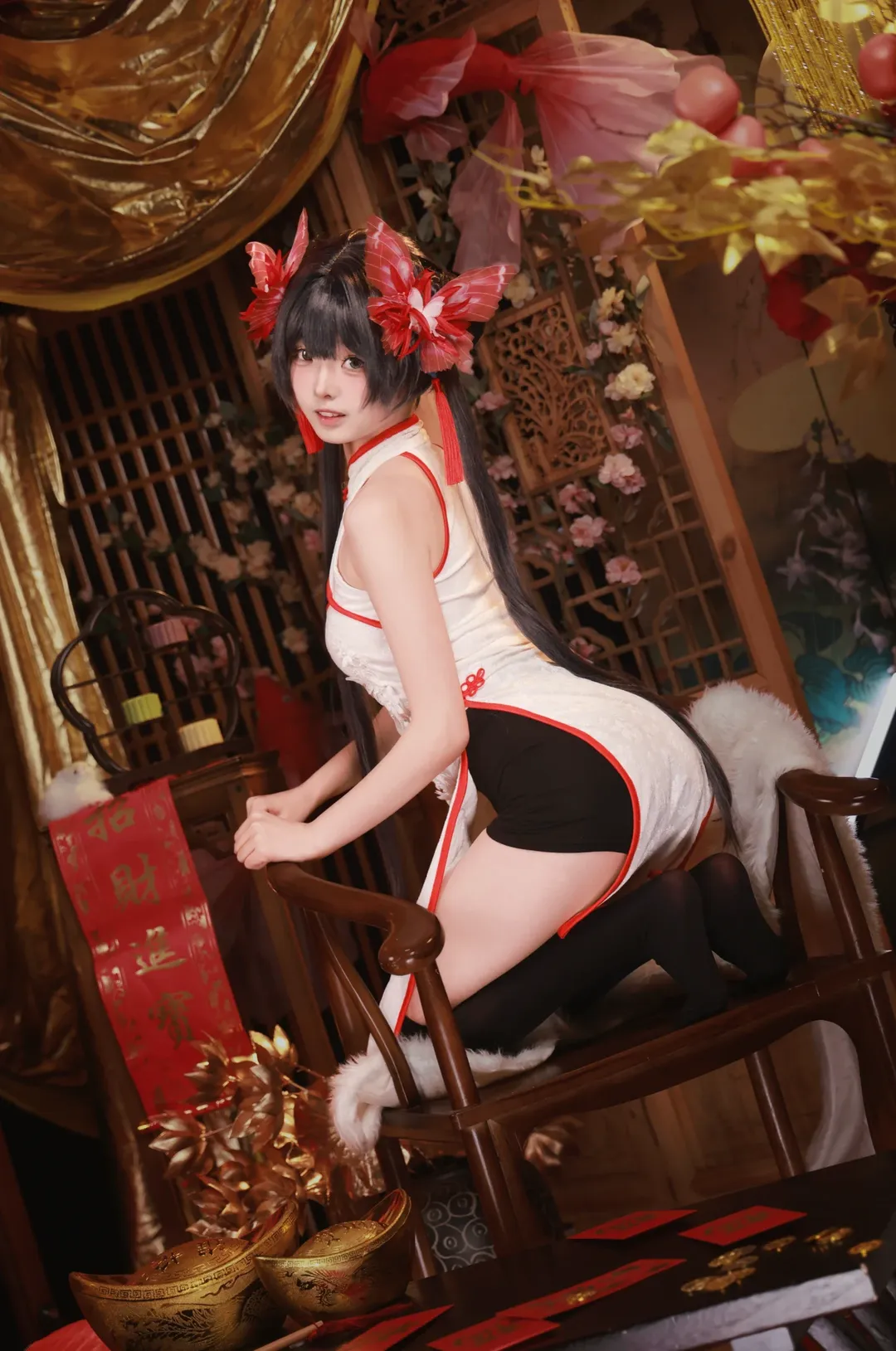 蔚蓝档案, 妃咲cos, cosplay摄影, 新年贺图, 新春旗袍 - 第1张