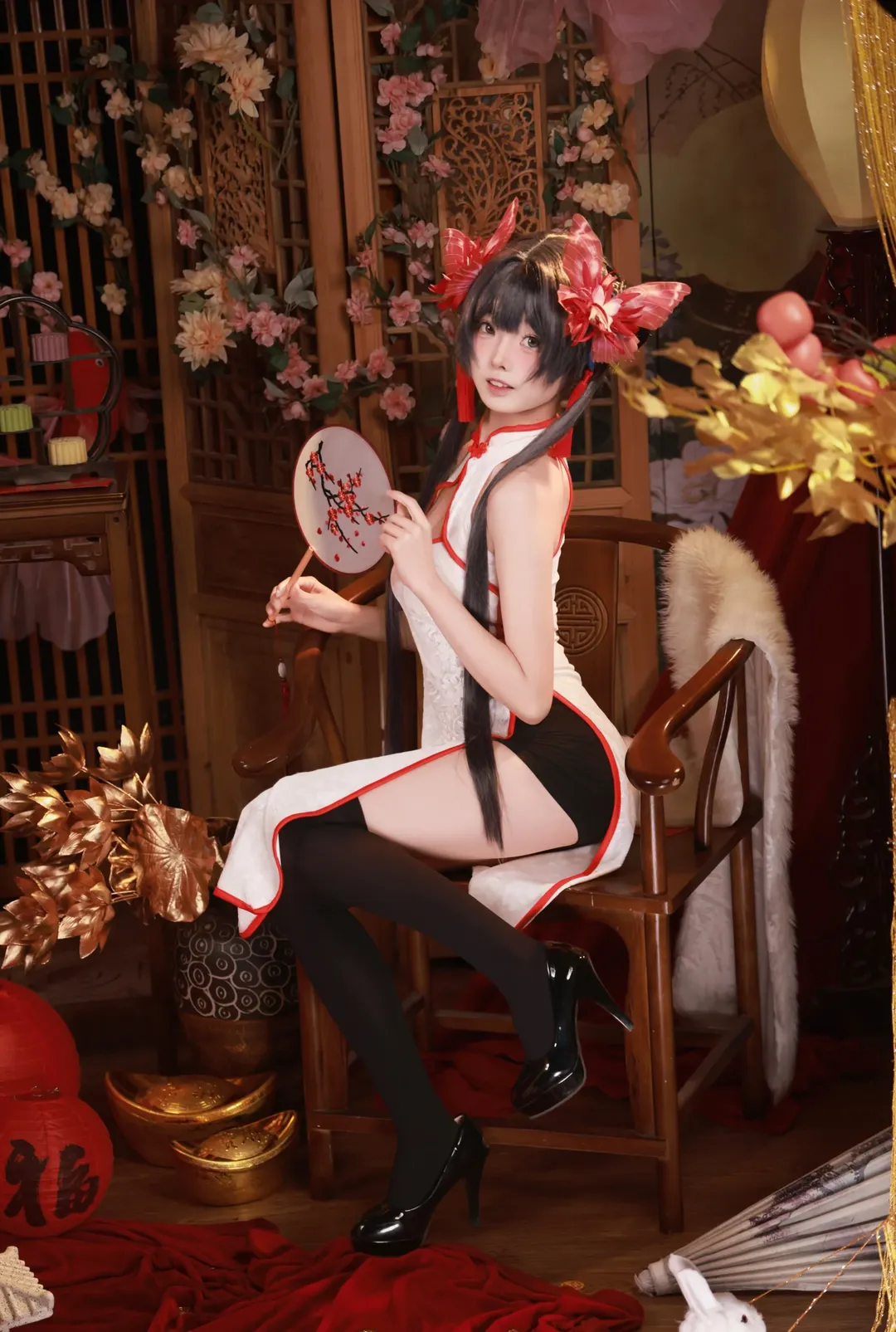 蔚蓝档案, 妃咲cos, cosplay摄影, 新年贺图, 新春旗袍 - 第3张