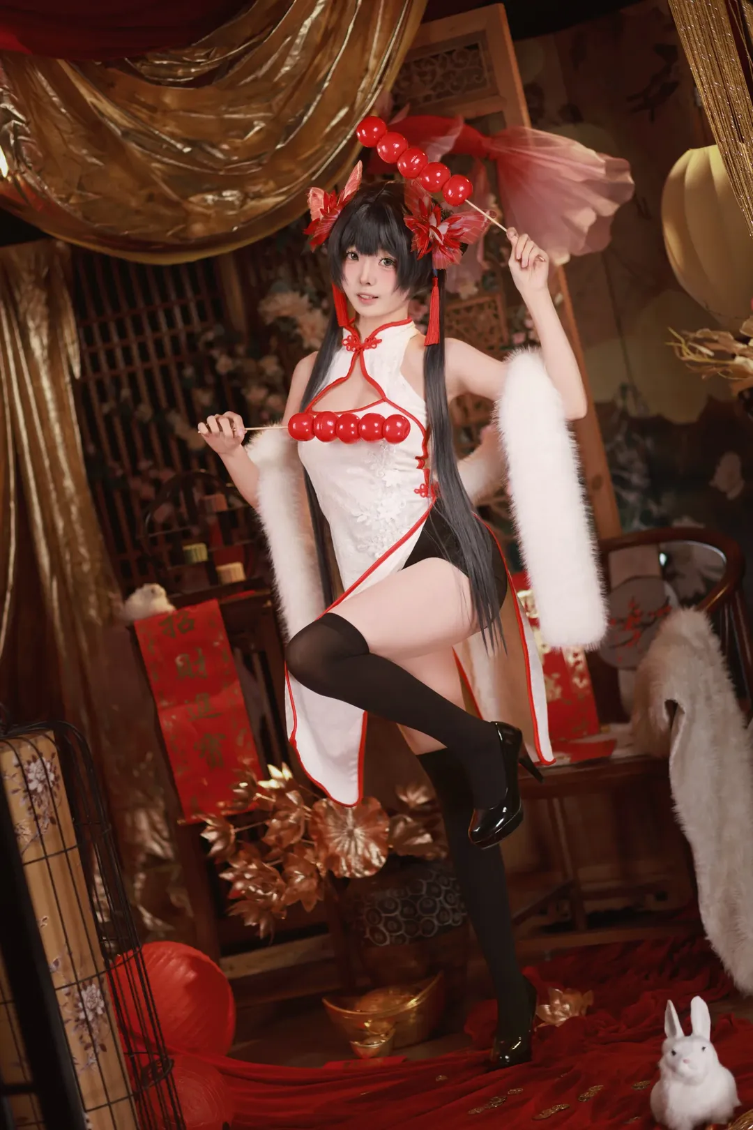 蔚蓝档案, 妃咲cos, cosplay摄影, 新年贺图, 新春旗袍 - 第4张