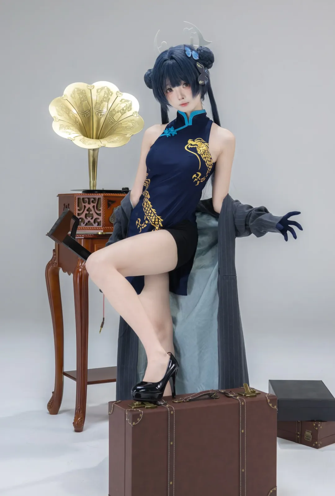 蔚蓝档案, 妃咲cos, 二次元cos, 旗袍cosplay, 复古风摄影 - 第1张