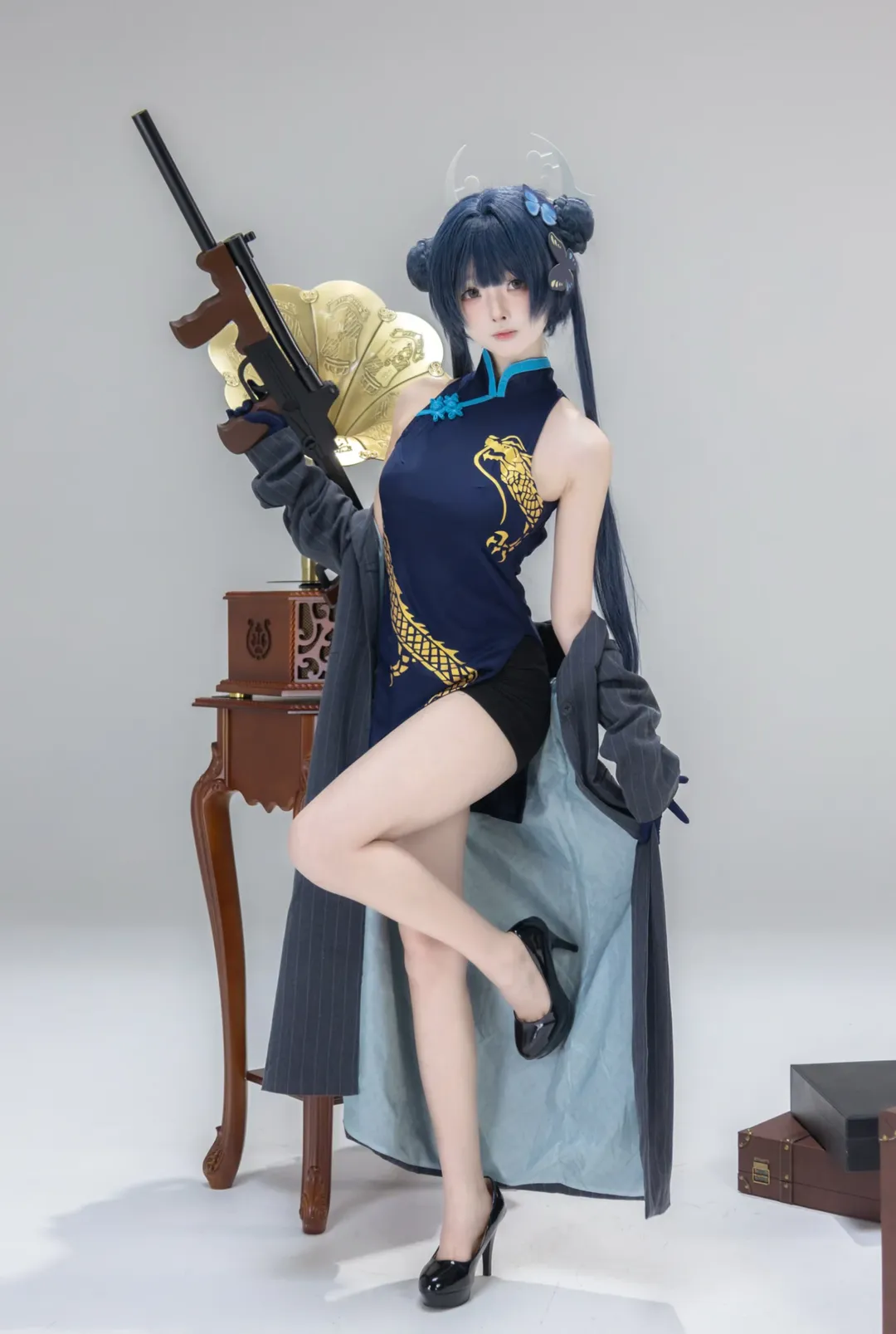 蔚藍檔案, 妃咲cos, 二次元cos, 旗袍cosplay, 復古風攝影
