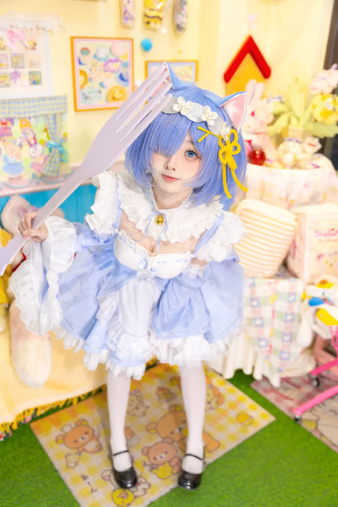 洛丽塔, 猫耳, 蕾姆cos, Re:ゼロから始める異世界生活, 甜品店 - 第2张