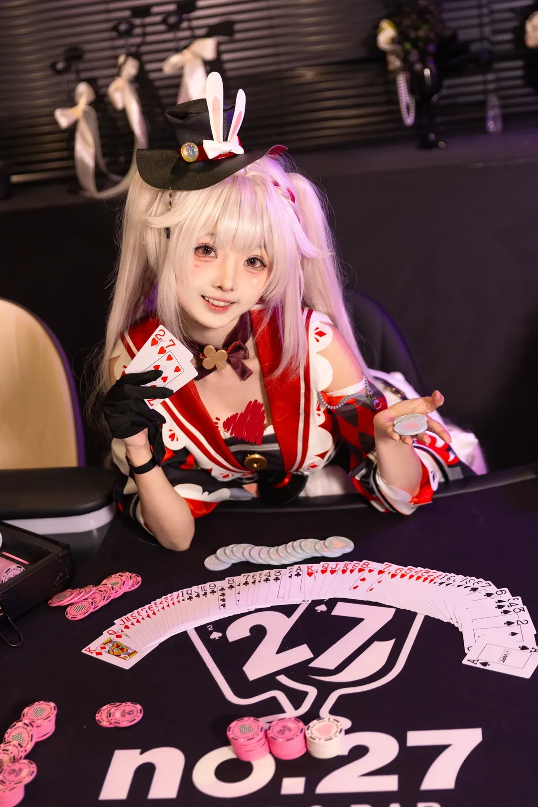 角色扮演, 粉色长发, 赌场风, 兔子帽子, 卡牌元素 - 第3张
