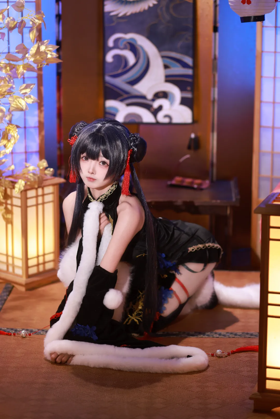 蔚藍檔案, 妃咲cos, 旗袍cosplay, 新中式造型, 棚拍寫真