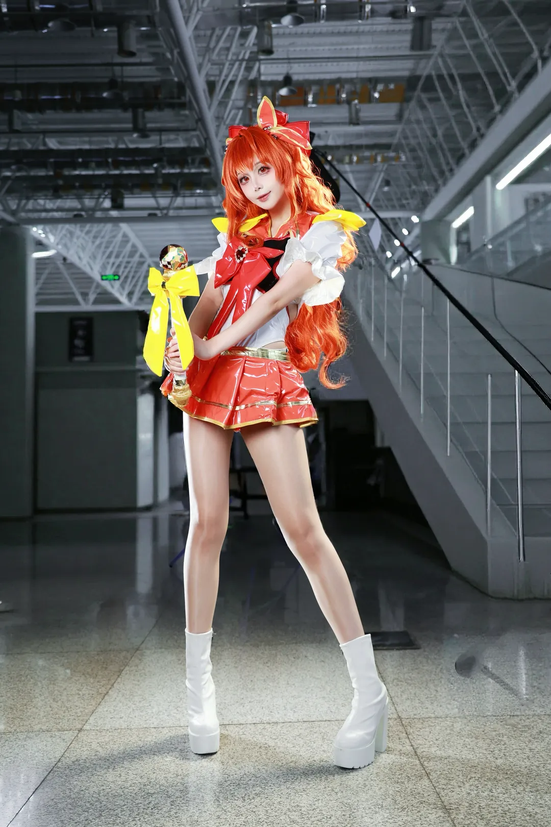 二次元cosplay, 漫展现场, 魔法少女cos, 棕色尘埃2, 红色系魔法少女