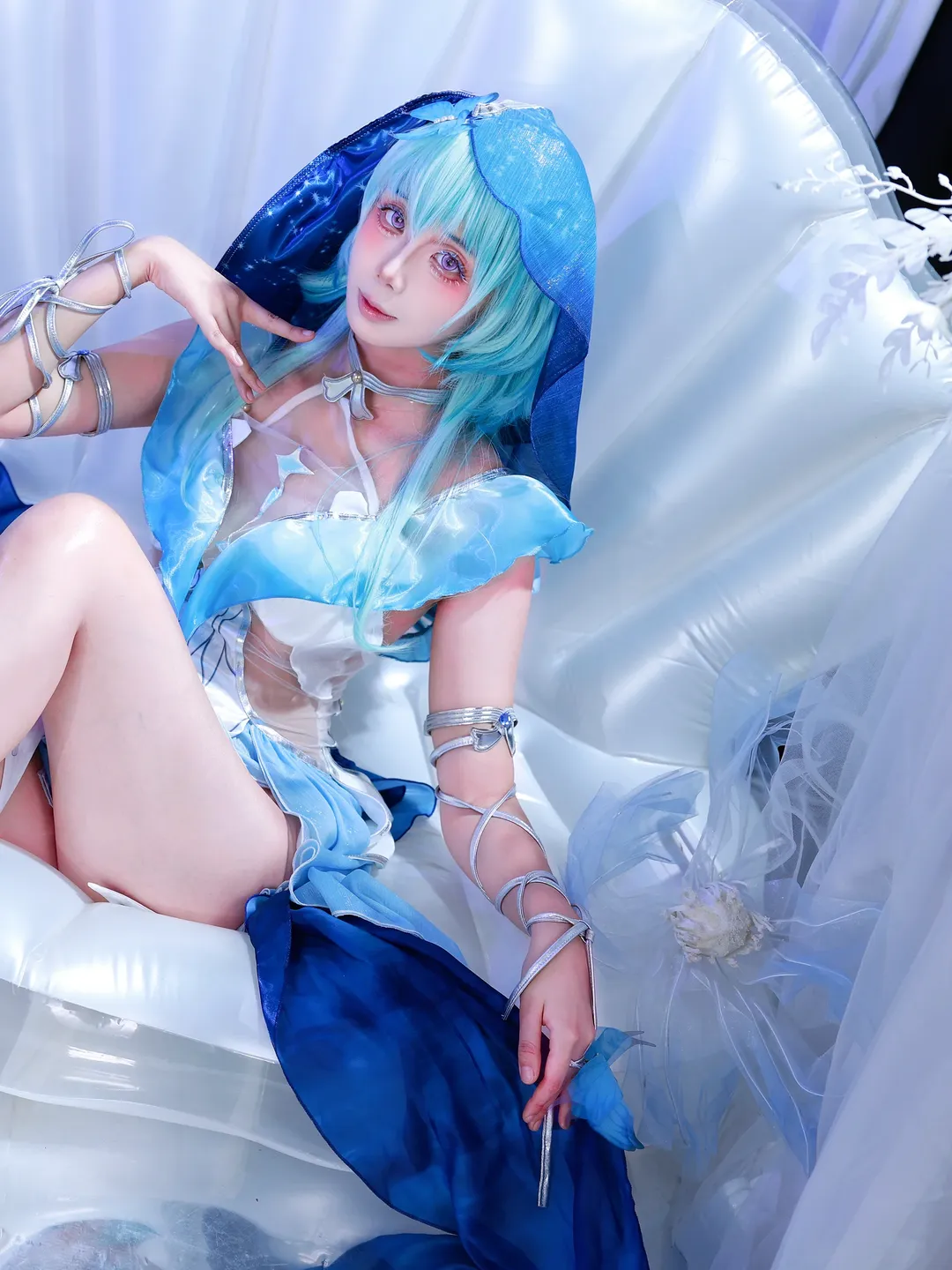 角色扮演, 棚拍, 守岸人cos, 二次元cosplay, 蓝色系cos - 第2张