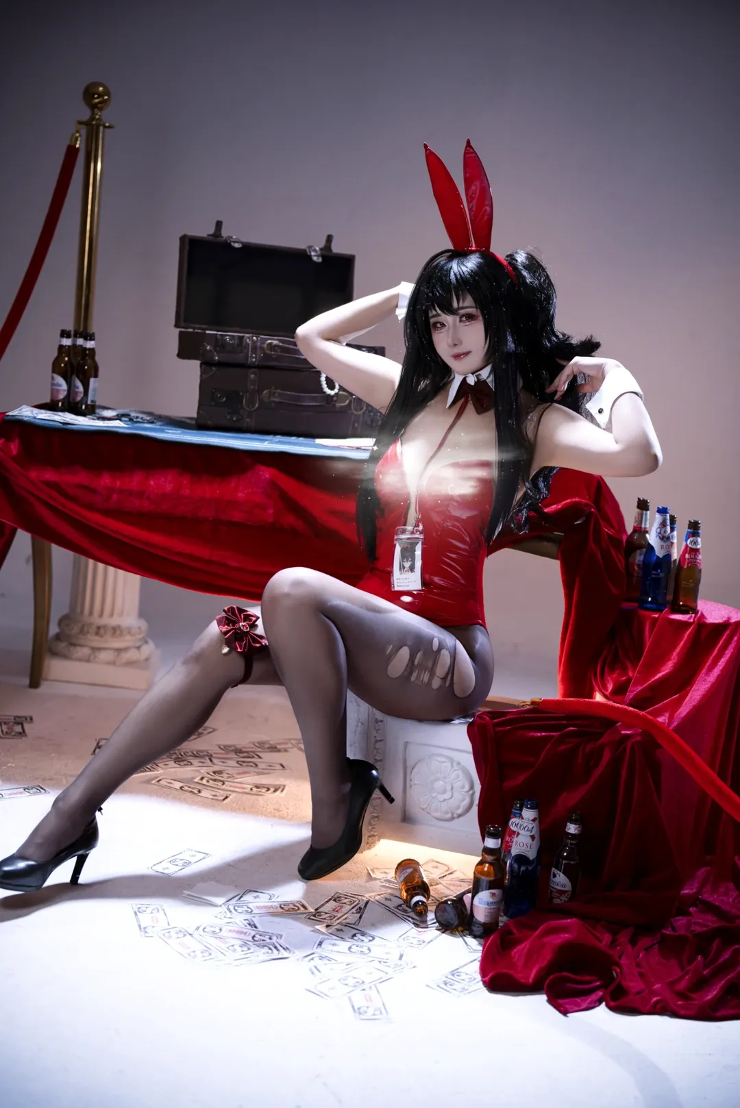 2D, cosplay, Azur Lane, Bunny girl, Taihou cosplay - Image 1