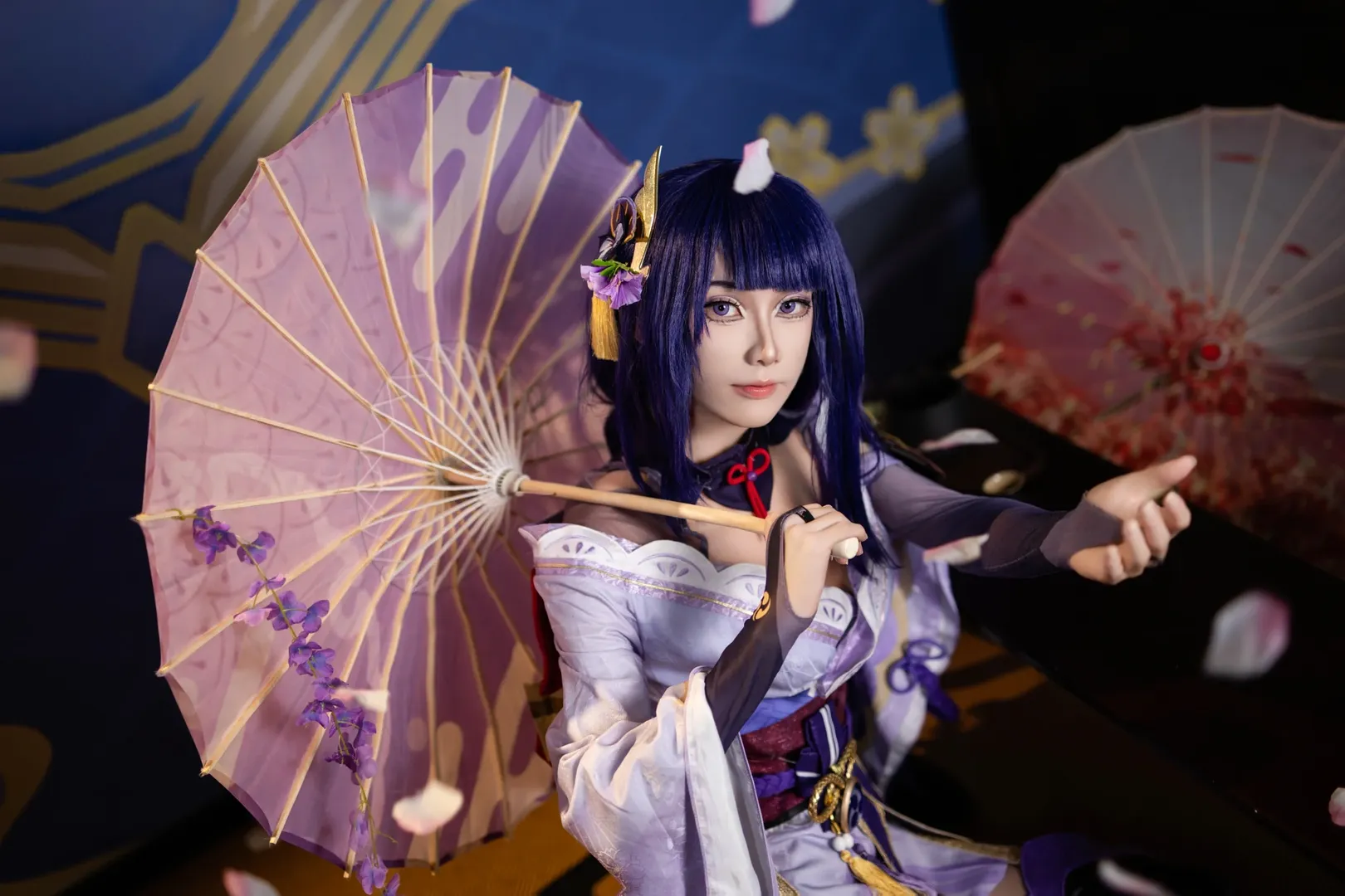 二次元摄影, 和风cosplay, 紫发造型, 雷电将军cos, 武士装扮 - 第4张