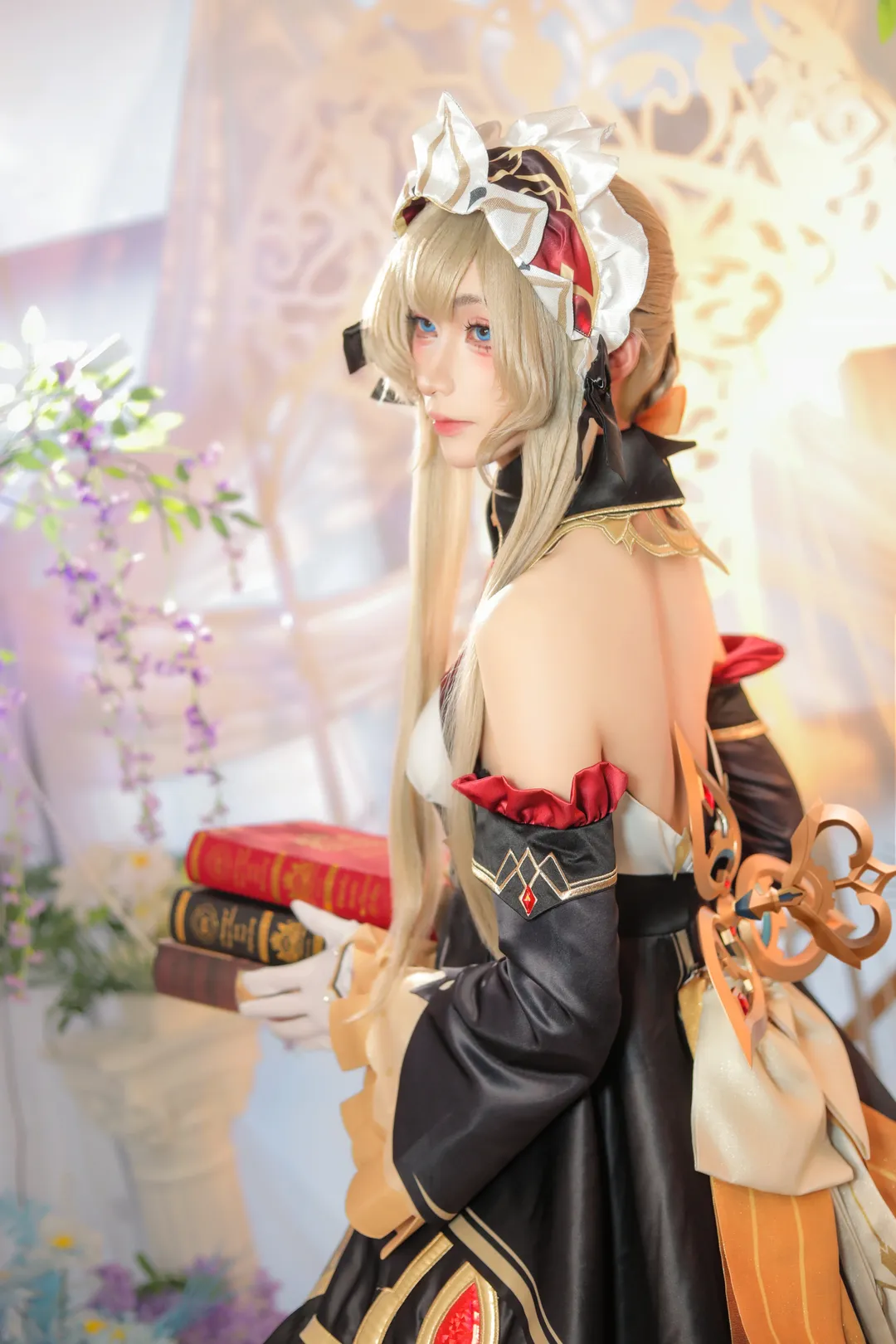 Genshin Impact, Vintage vibe, Cosplay photography, Sandrone Marionette cosplay, Teyvat Tea Party
