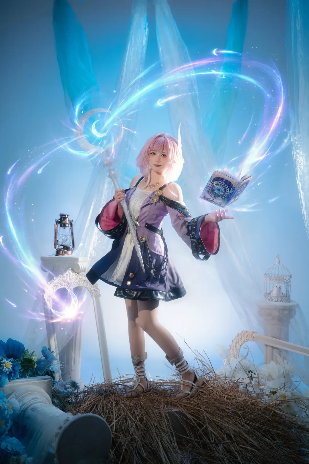 Cosplay, 昔涟cos, 崩坏星穹铁道, 魔法风格, 幻想场景