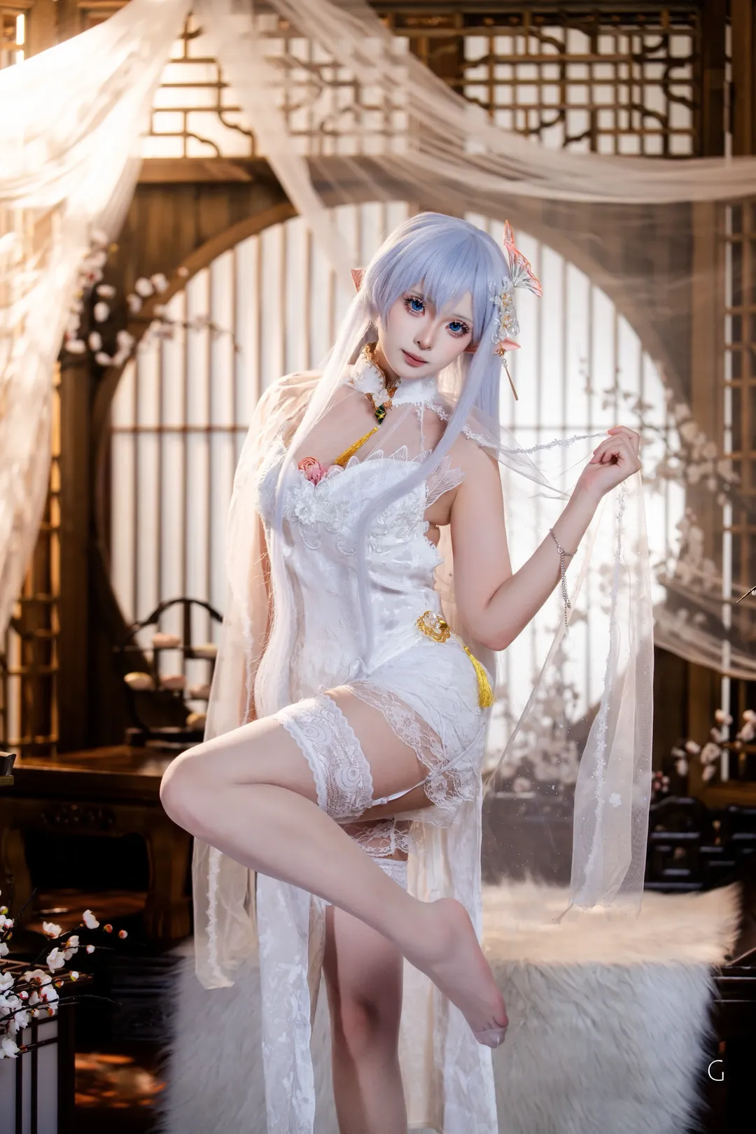 碧蓝航线, 精灵耳, cosplay摄影, 阿尔比恩cos, 新中式 - 第4张