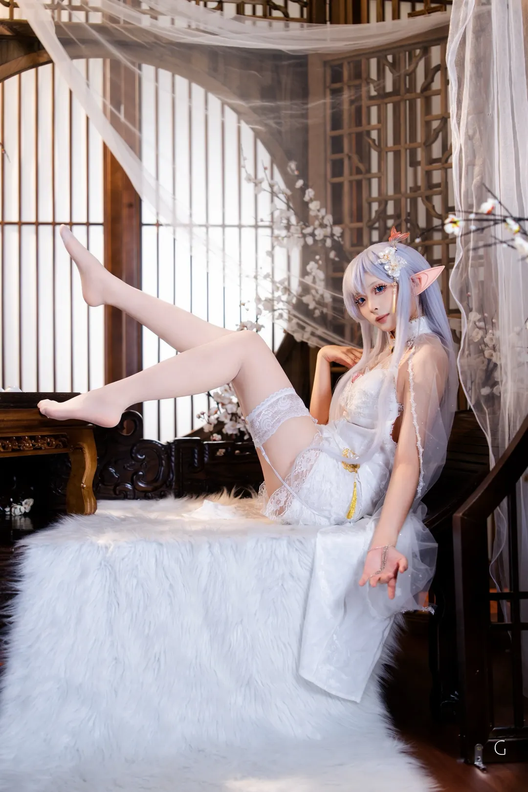 碧蓝航线, 精灵耳, cosplay摄影, 阿尔比恩cos, 新中式 - 第7张