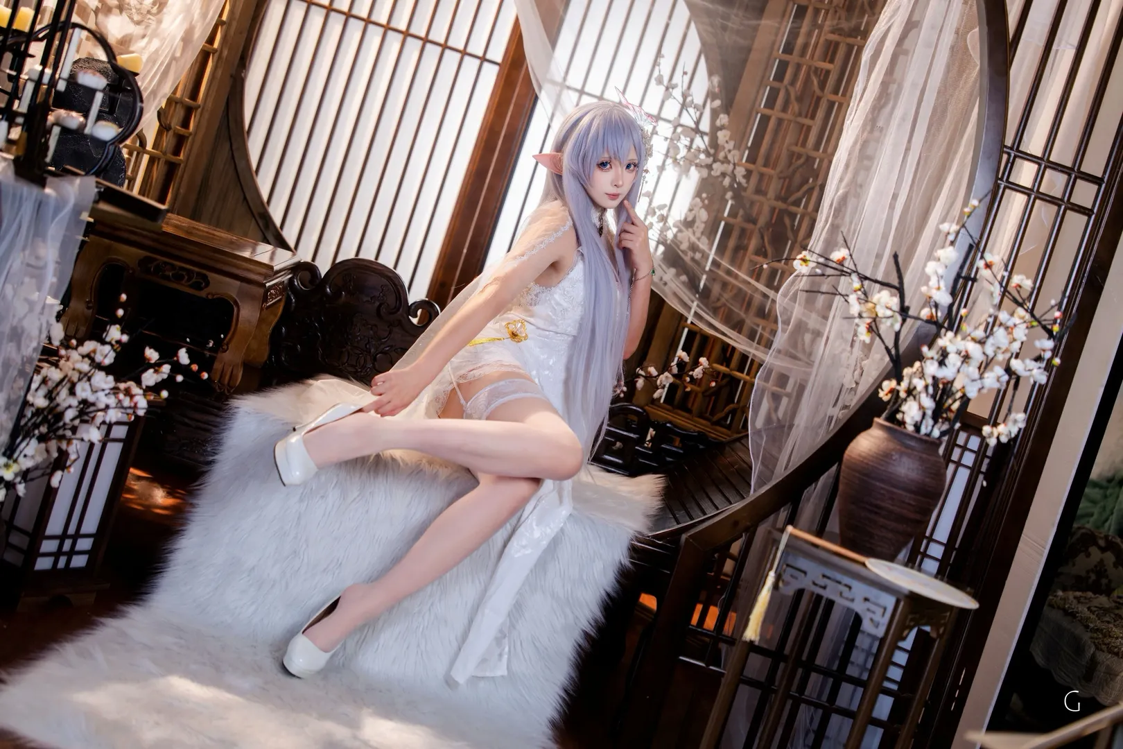 碧蓝航线, 精灵耳, cosplay摄影, 阿尔比恩cos, 新中式 - 第9张