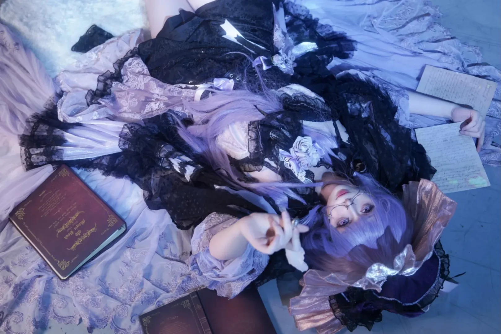 东方Project, 漫展场照, 二次元cosplay, 帕秋莉cos, 紫发洛丽塔 - 第2张