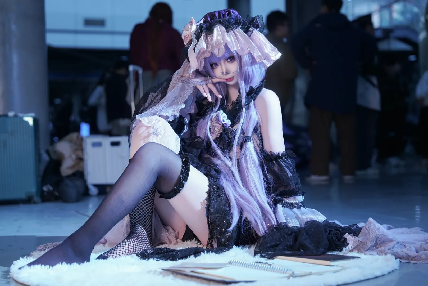 东方Project, 漫展场照, 二次元cosplay, 帕秋莉cos, 紫发洛丽塔 - 第3张