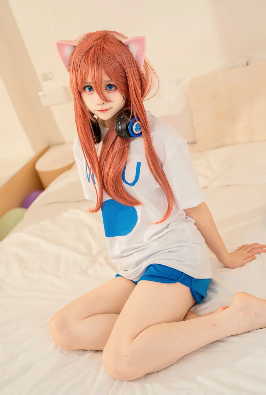 中野三玖cos, 五等分的花嫁, 猫耳cos, 日常cosplay, 居家风cos