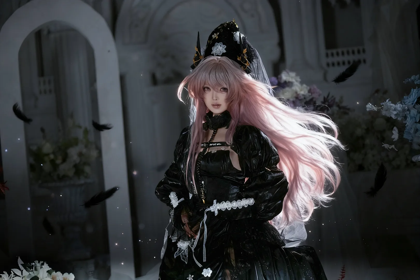 明日方舟, 特蕾西娅cos, cosplay摄影, 暗黑哥特, 魔王追悼