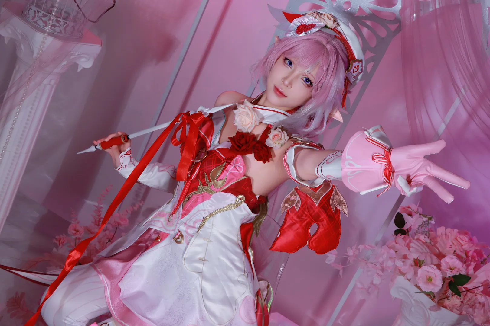爱莉希雅cos, 崩坏三, 爱愿妖精, cosplay摄影, 粉色妖精 - 第4张