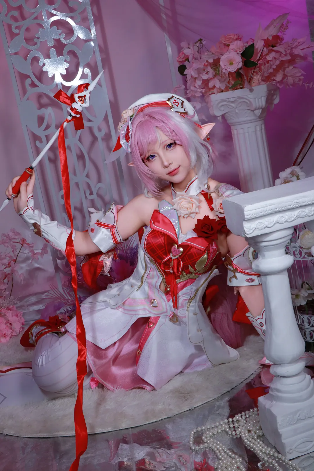 爱莉希雅cos, 崩坏3, 爱愿妖精, cosplay摄影, 粉发精灵 - 第2张