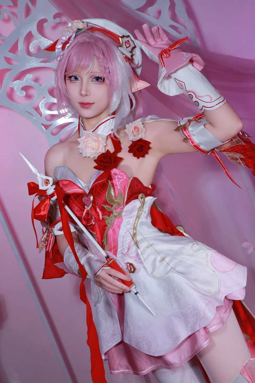 爱莉希雅cos, 崩坏3, 爱愿妖精, cosplay摄影, 粉发精灵 - 第3张