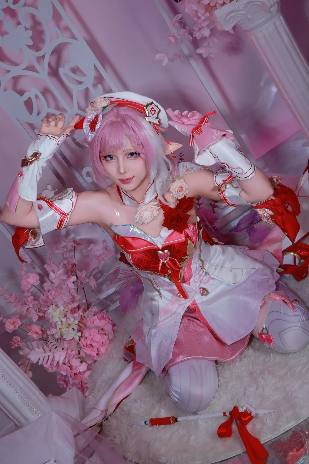 爱莉希雅cos, 崩坏3, 爱愿妖精, cosplay摄影, 粉发精灵