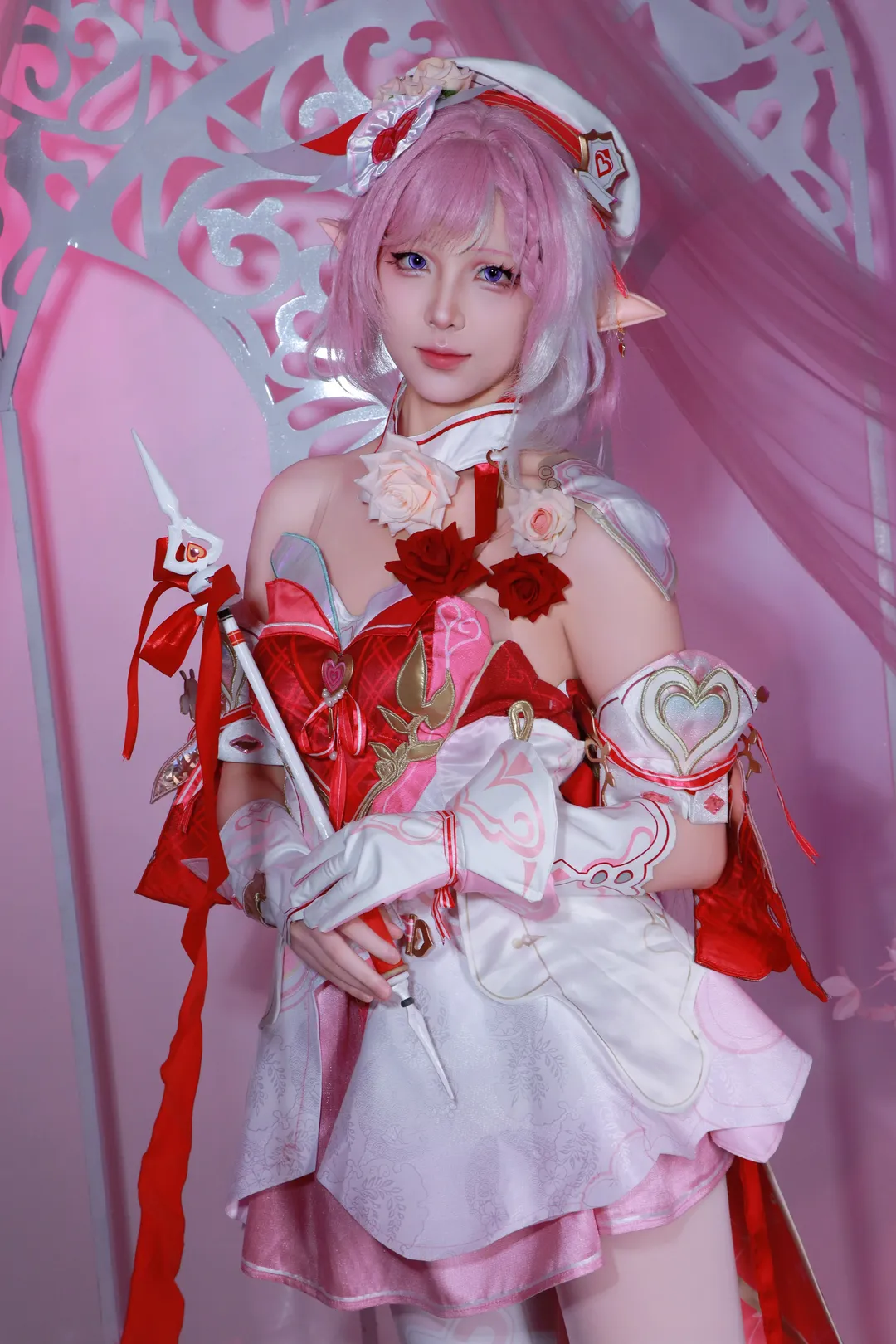 爱莉希雅cos, 崩坏3, 爱愿妖精, cosplay摄影, 粉发精灵 - 第5张