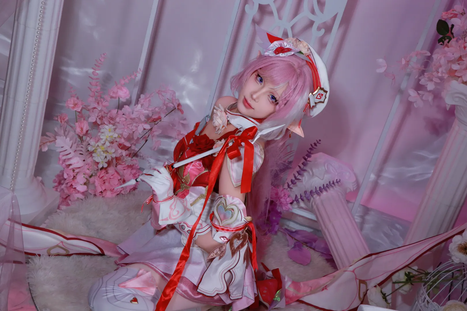 爱莉希雅cos, 崩坏3, 爱愿妖精, cosplay摄影, 粉发精灵 - 第6张