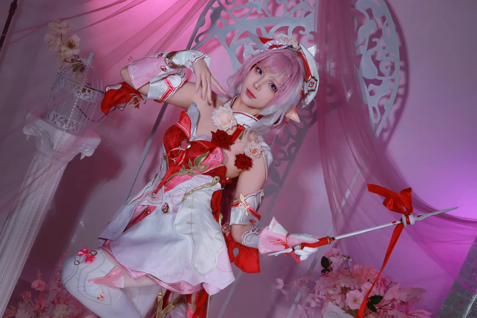 エリシア コスプレ, 崩壊 3rd, 桜撮影, 愛と願いの妖精, ピンク系 - 3枚目