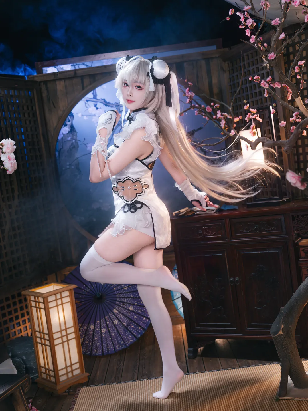 永劫无间, 殷紫萍cos, 玉髓冰心, 国风cosplay, 白旗袍写真 - 第1张