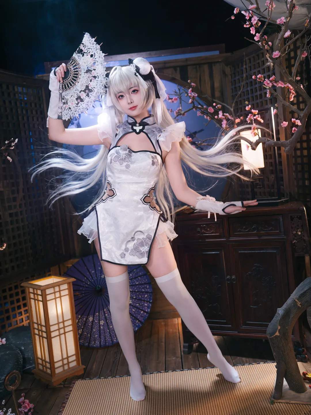 永劫无间, 殷紫萍cos, 玉髓冰心, 国风cosplay, 白旗袍写真