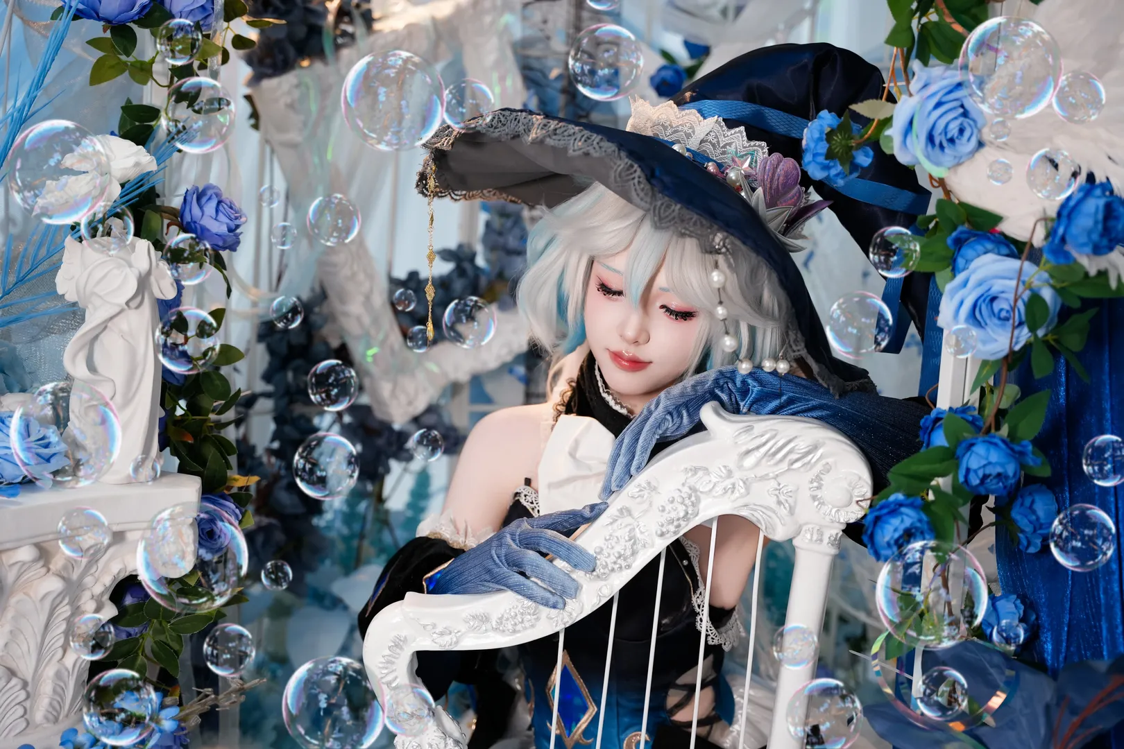 原神, cosplay, 芙宁娜cos, 蓝色系, 深海来信 - 第2张