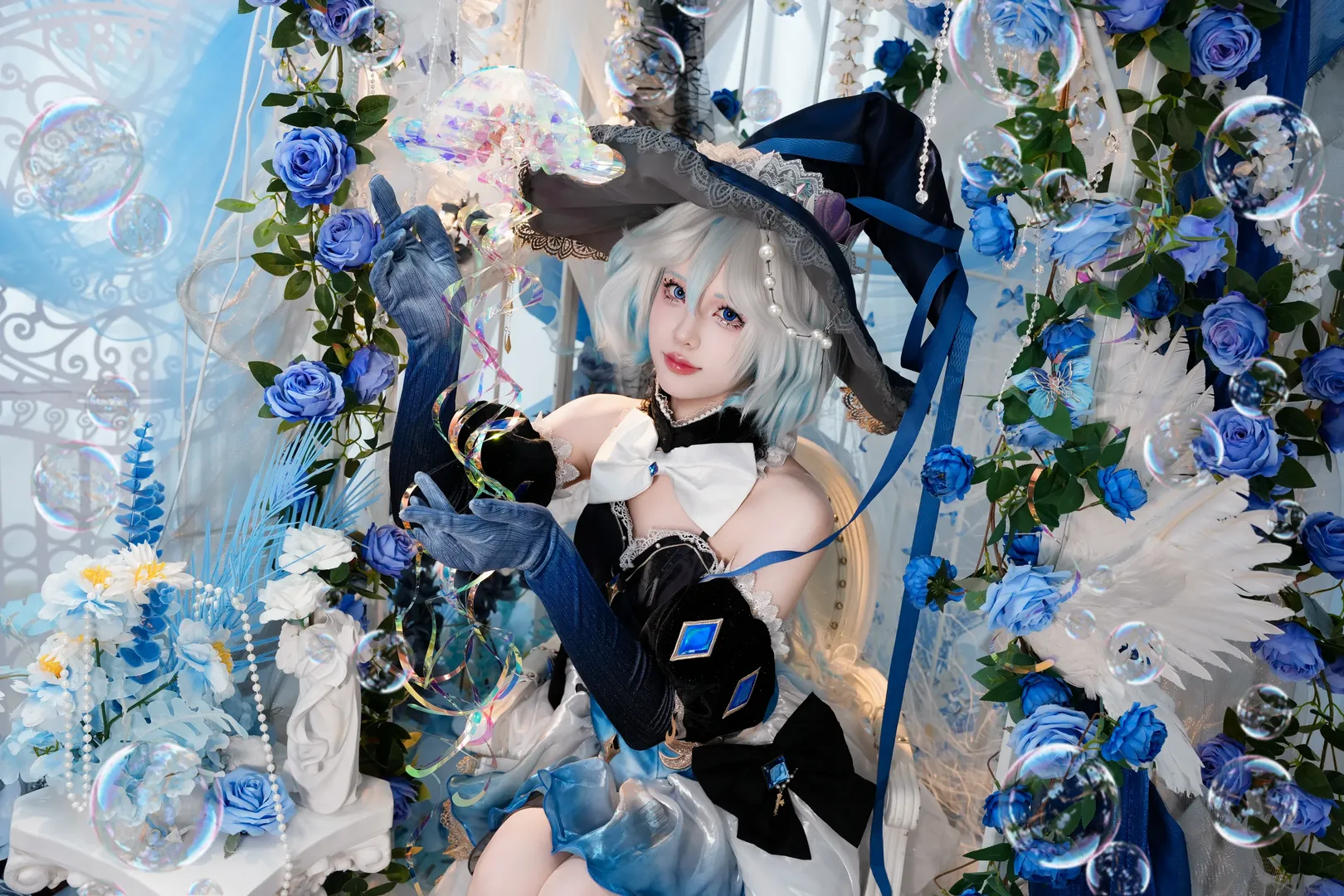 原神, cosplay, 芙宁娜cos, 蓝色系, 深海来信 - 第4张