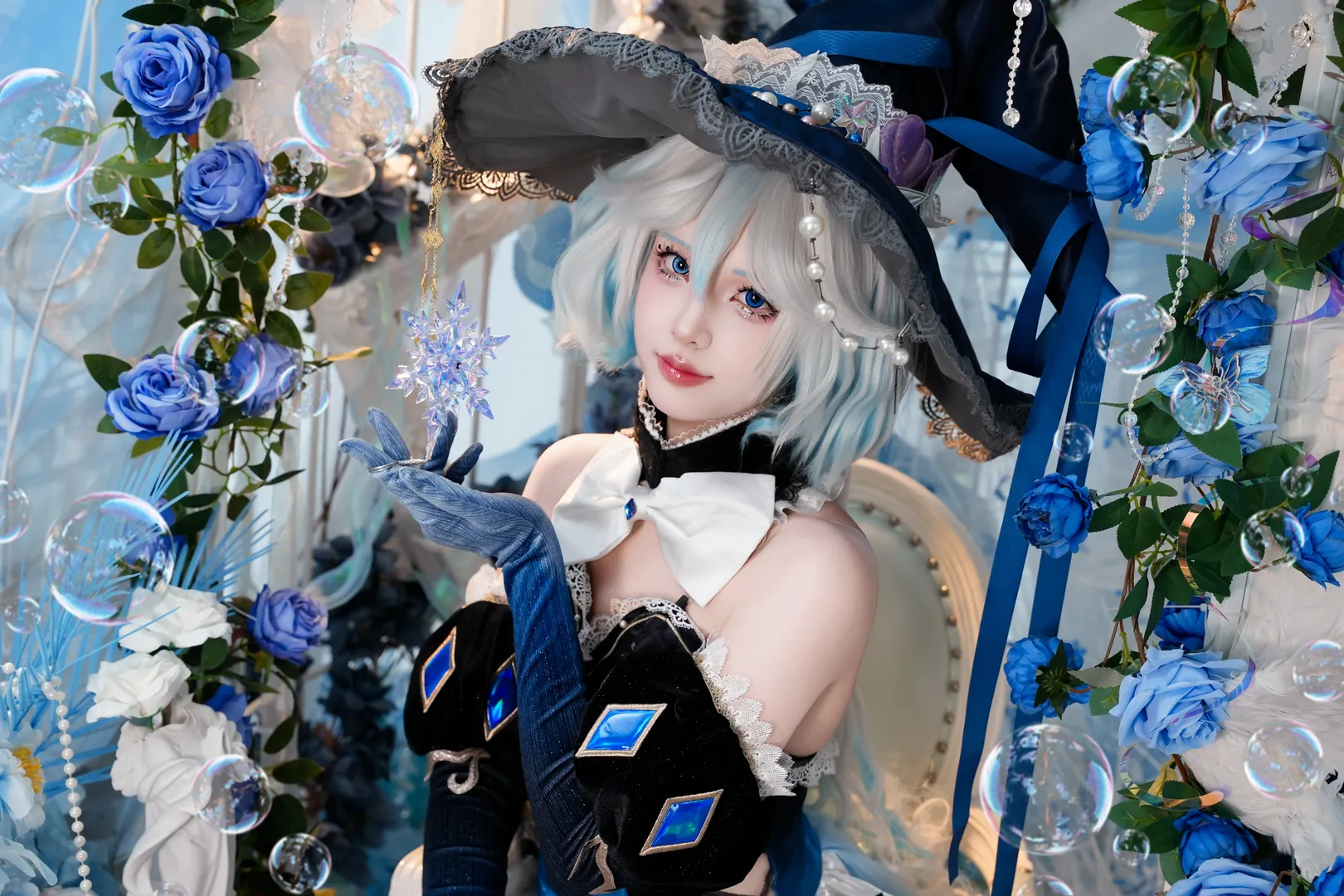 原神, cosplay, 芙宁娜cos, 蓝色系, 深海来信 - 第5张