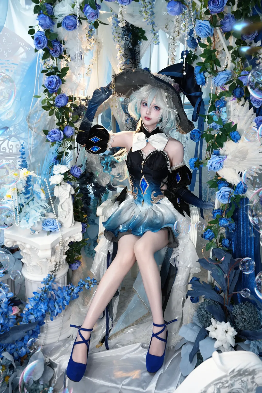 原神, フリーナ コスプレ, フォンテーヌ, 水神コスプレ, コスプレ撮影