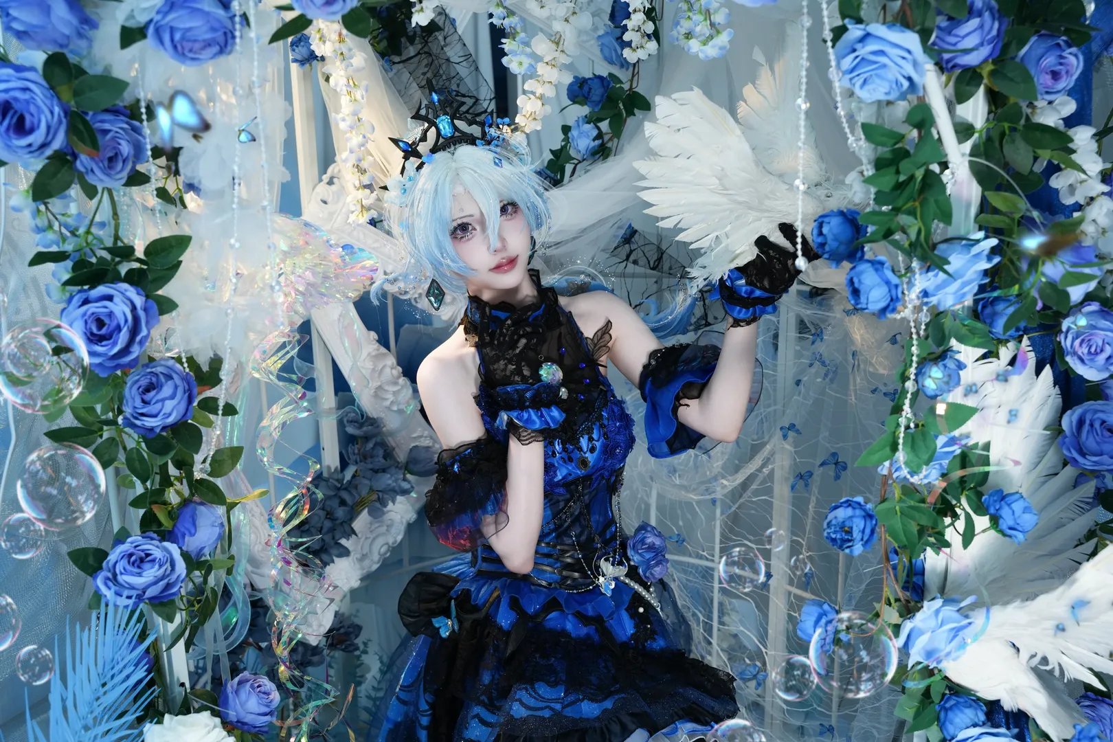 第五人格, cosplay摄影, 渔女cos, 引梦人cos, 蓝玫瑰布景 - 第6张