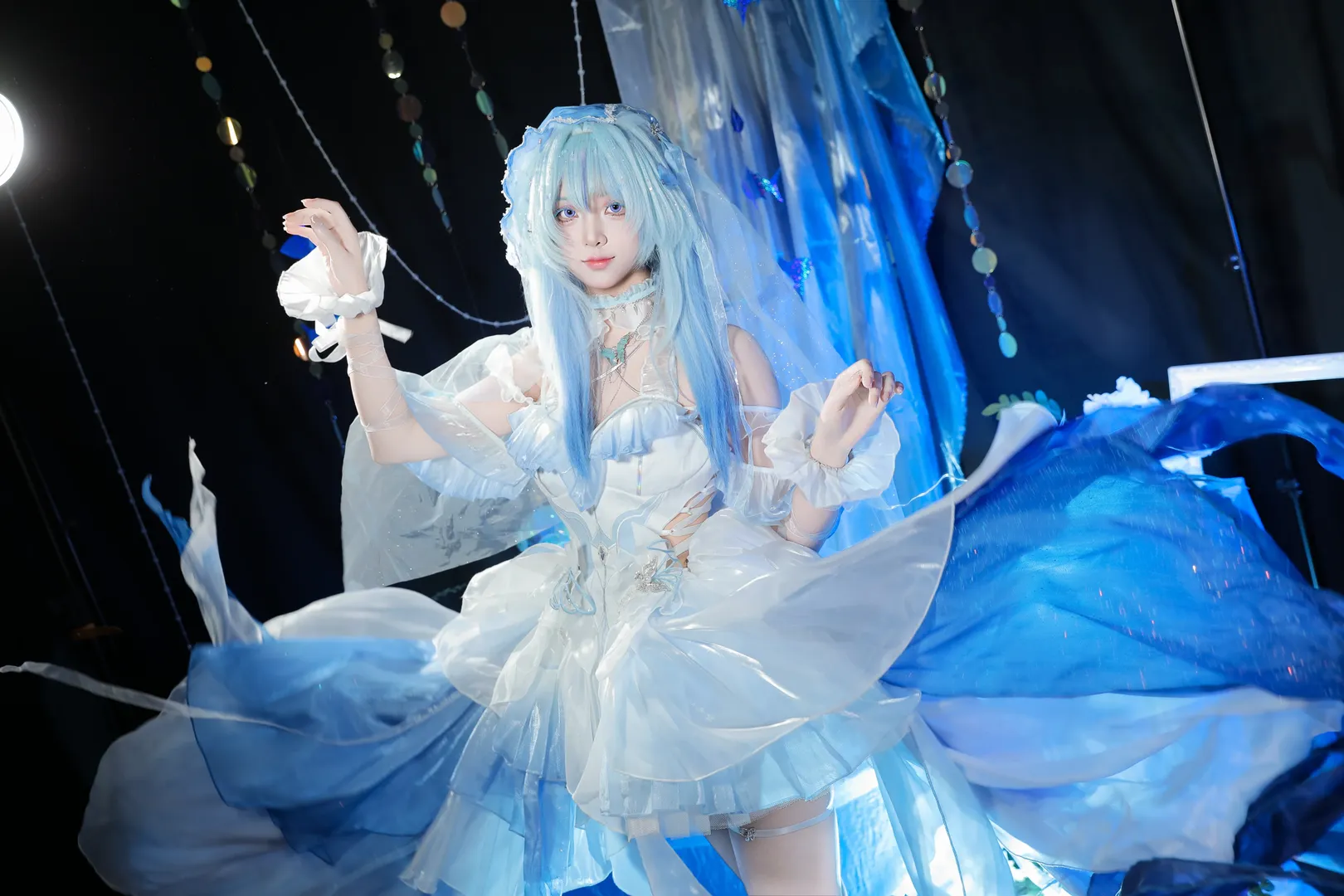 鸣潮, 守岸人cos, 月潮星纱, 蓝发cosplay, 深海风摄影 - 第6张