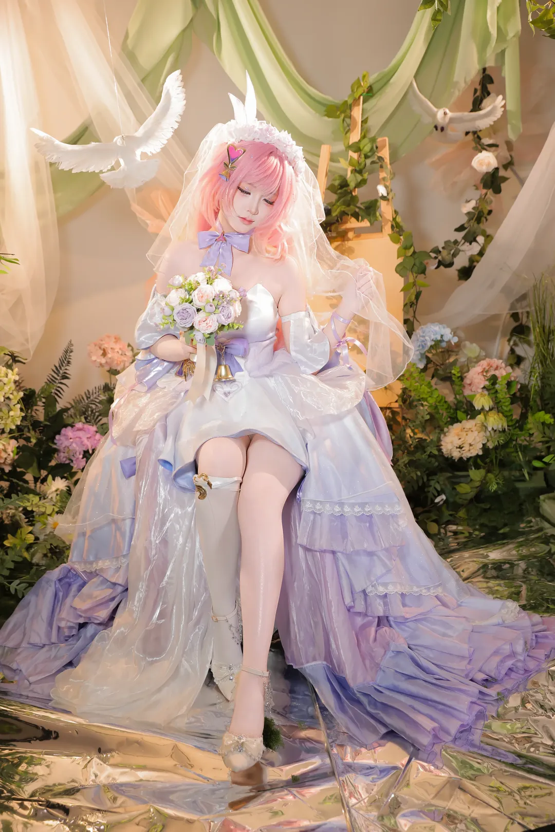 Elysia Cosplay, Honkai Impact 3rd, Aesthetic, Bride, Character Cosplay