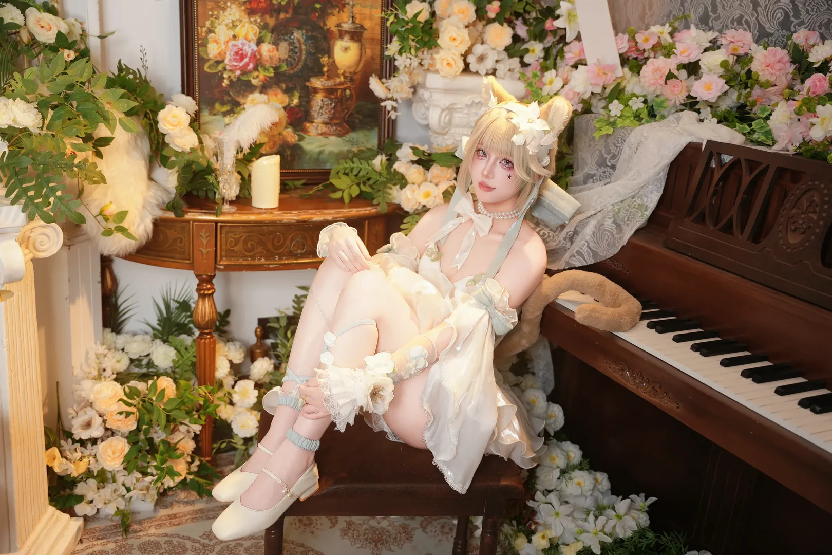 Genshin Impact, Character accuracy, Lynette Cosplay, European style, Floral photography