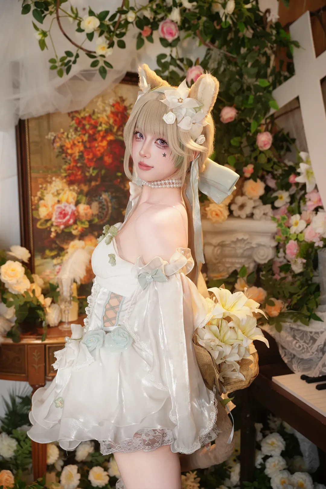Cosplay, 原神, 琳妮特cos, 猫耳少女, 花园摄影 - 第2张